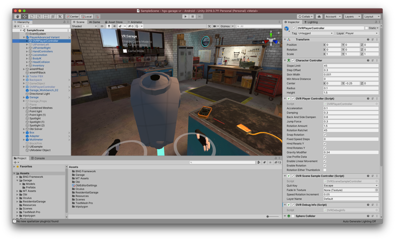 Screenshot of VR Development